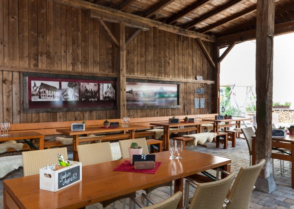 Biergarten Brauscheune sKreuz Steinheim