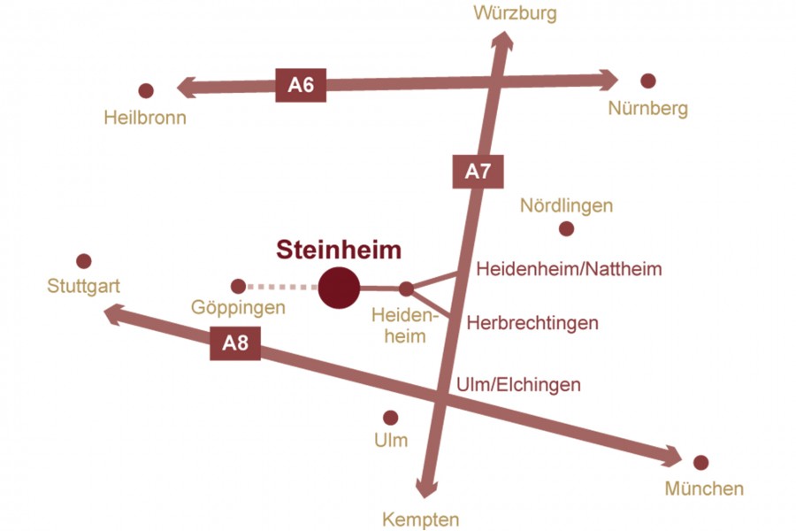 Karte Lage und Anreise sKreuz Steinheim 